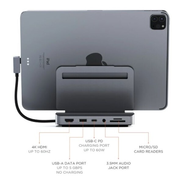 Satechi-Aluminium-Stand-Hub-for-iPad-Pro-USB-C-PD-60W-4K-HDMI-60Hz