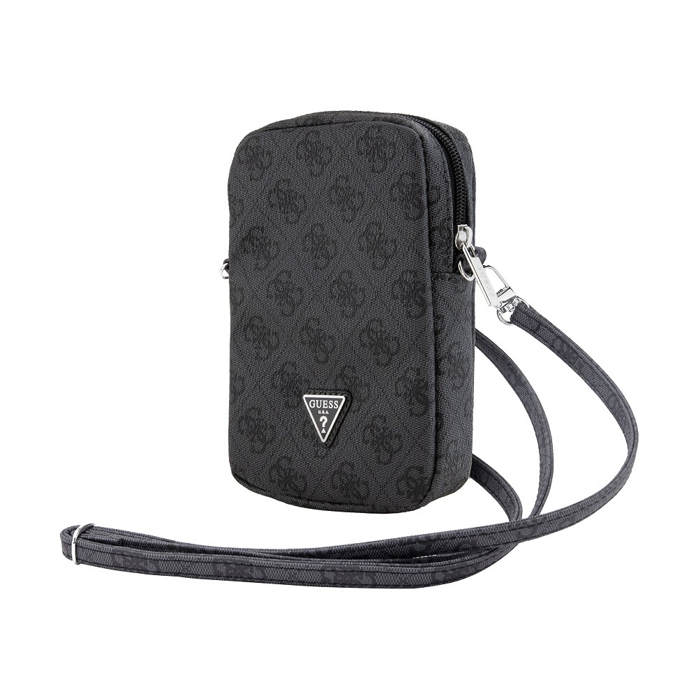 Guess-PU-4G-Triangle-Logo-Wallet-Phone-Bag-Zipper-cerny