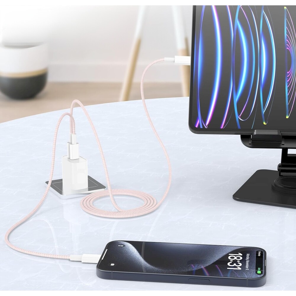 Cubenest-Braided-USB-C-USB-C-napajeci-kabel-60W-1m-barevne-4ks