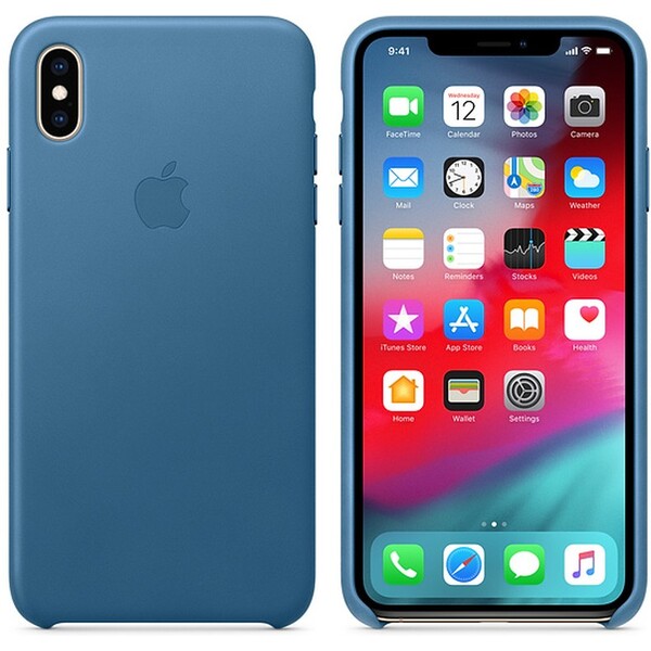Apple-kozene-pouzdro-iPhone-XS-Max-modrosede