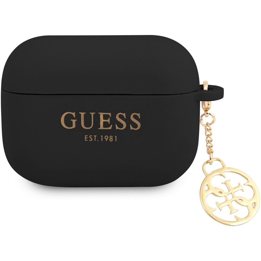 Guess-4G-Charm-Silikonove-Pouzdro-pro-Airpods-Pro-cerne