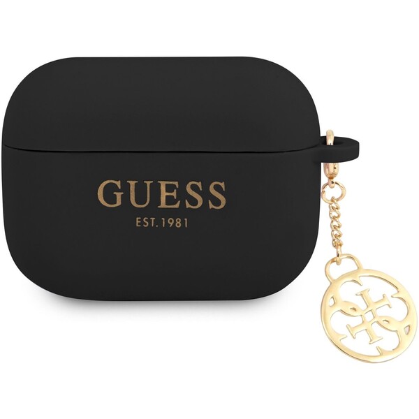 Guess-4G-Charm-Silikonove-Pouzdro-pro-Airpods-Pro-cerne