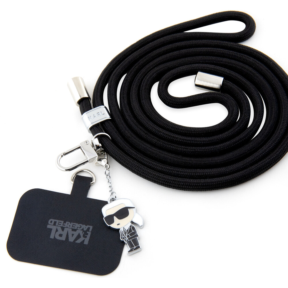 Karl-Lagerfeld-Universal-Crossbody-popruh-Cord-and-Ikonik-Pins-cerny