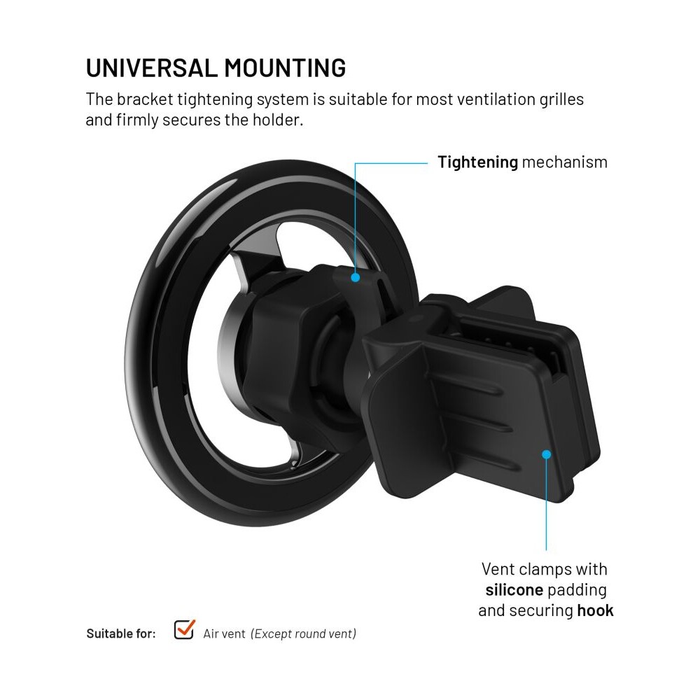 FIXED-MagMount-Vent-MagSafe-drzak-do-ventilace-cerny