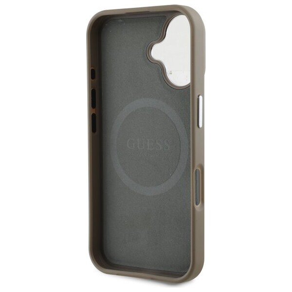 Guess-PU-Grained-Triangle-Logo-kryt-pro-iPhone-16-hnedy