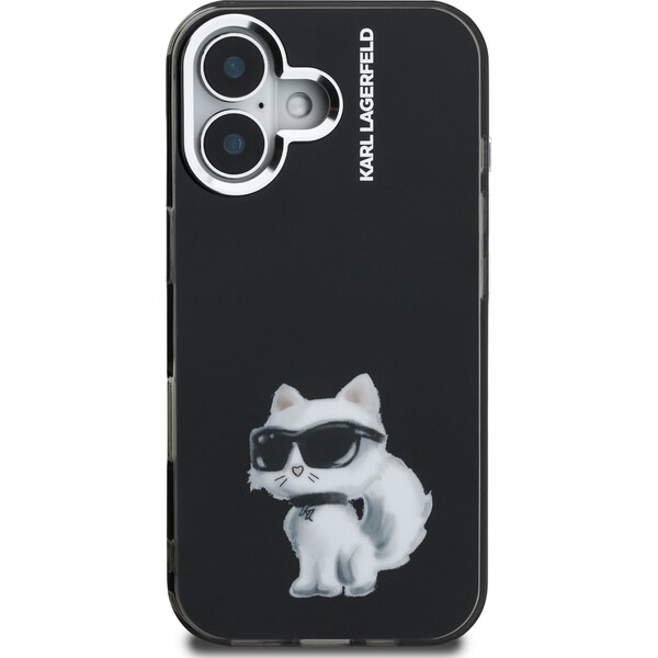 Karl-Lagerfeld-IML-Aquarelle-Choupette-kryt-iPhone-16-cerny