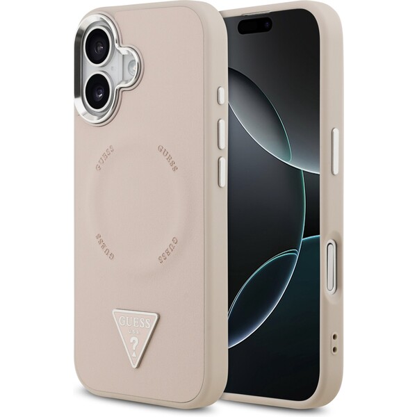 Guess-PU-Leather-Triangle-Logo-MagSafe-kryt-iPhone-17-ruzovy