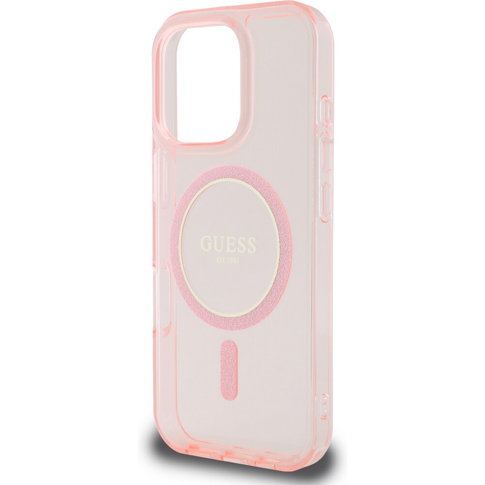 Guess-IML-Glitter-Ring-MagSafe-kryt-pro-iPhone-16-Pro-ruzovy