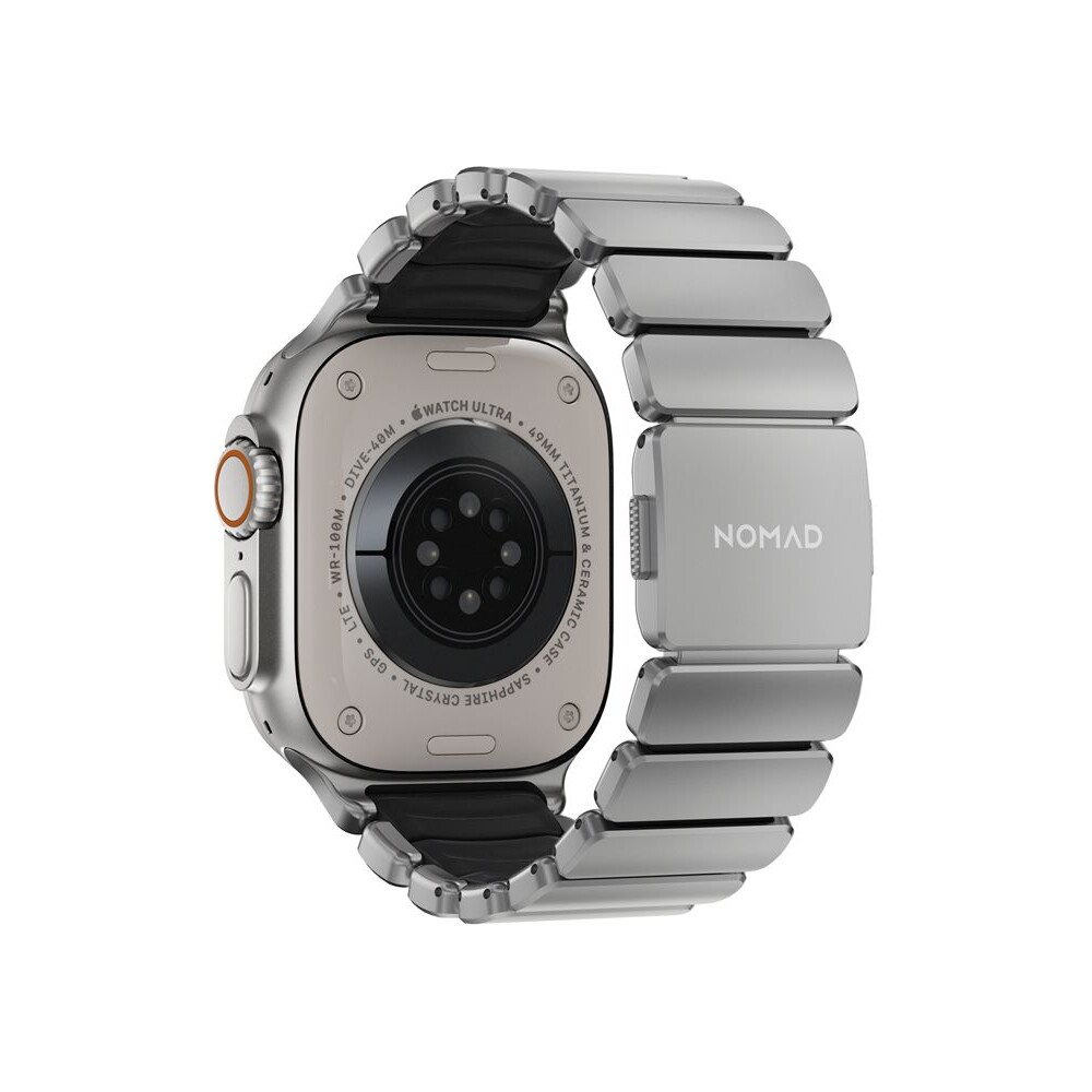 Nomad-Stratos-Band-FKM-reminek-Apple-Watch-45-46-49mm-Natural-Titanium-Black