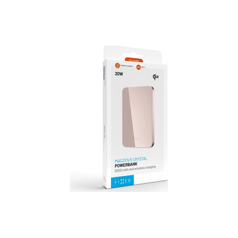 FIXED-MagZen-5-Crystal-MagSafe-Qi2-powerbanka-5000mAh-ruzova