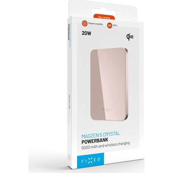 FIXED-MagZen-5-Crystal-MagSafe-Qi2-powerbanka-5000mAh-ruzova