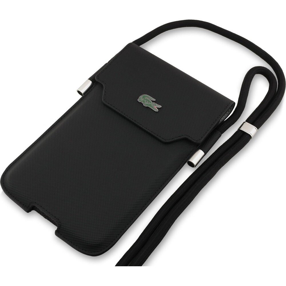 Lacoste-PVC-Iconic-Petit-Pique-Metal-Logo-kapsa-na-telefon-XL-cerna