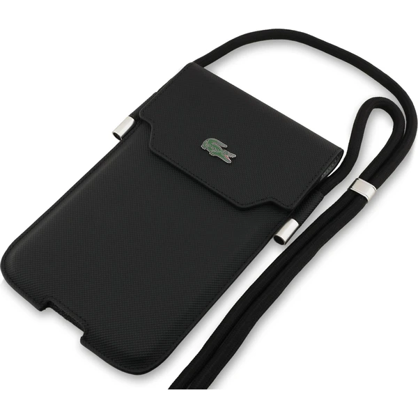 Lacoste-PVC-Iconic-Petit-Pique-Metal-Logo-kapsa-na-telefon-XL-cerna