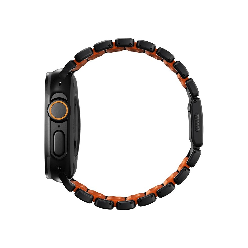 Nomad-Stratos-Band-FKM-reminek-Apple-Watch-45-46-49mm-Black-Titanium-Ultra-Orange
