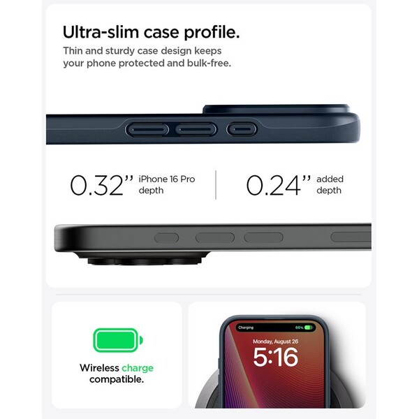 Spigen-Thin-Fit-MagSafe-kryt-iPhone-16-Pro-metal-slate