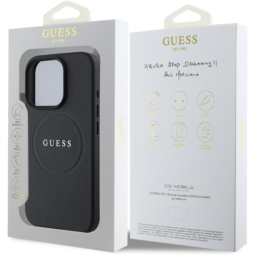 Guess-PU-Grained-Classic-Logo-MagSafe-kryt-iPhone-16-Pro-cerny