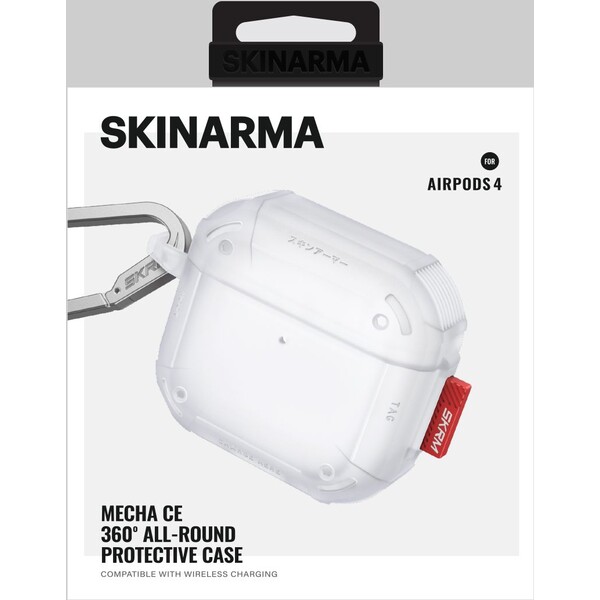 SKINARMA-Mecha-CE-pouzdro-pro-AirPods-4-bile