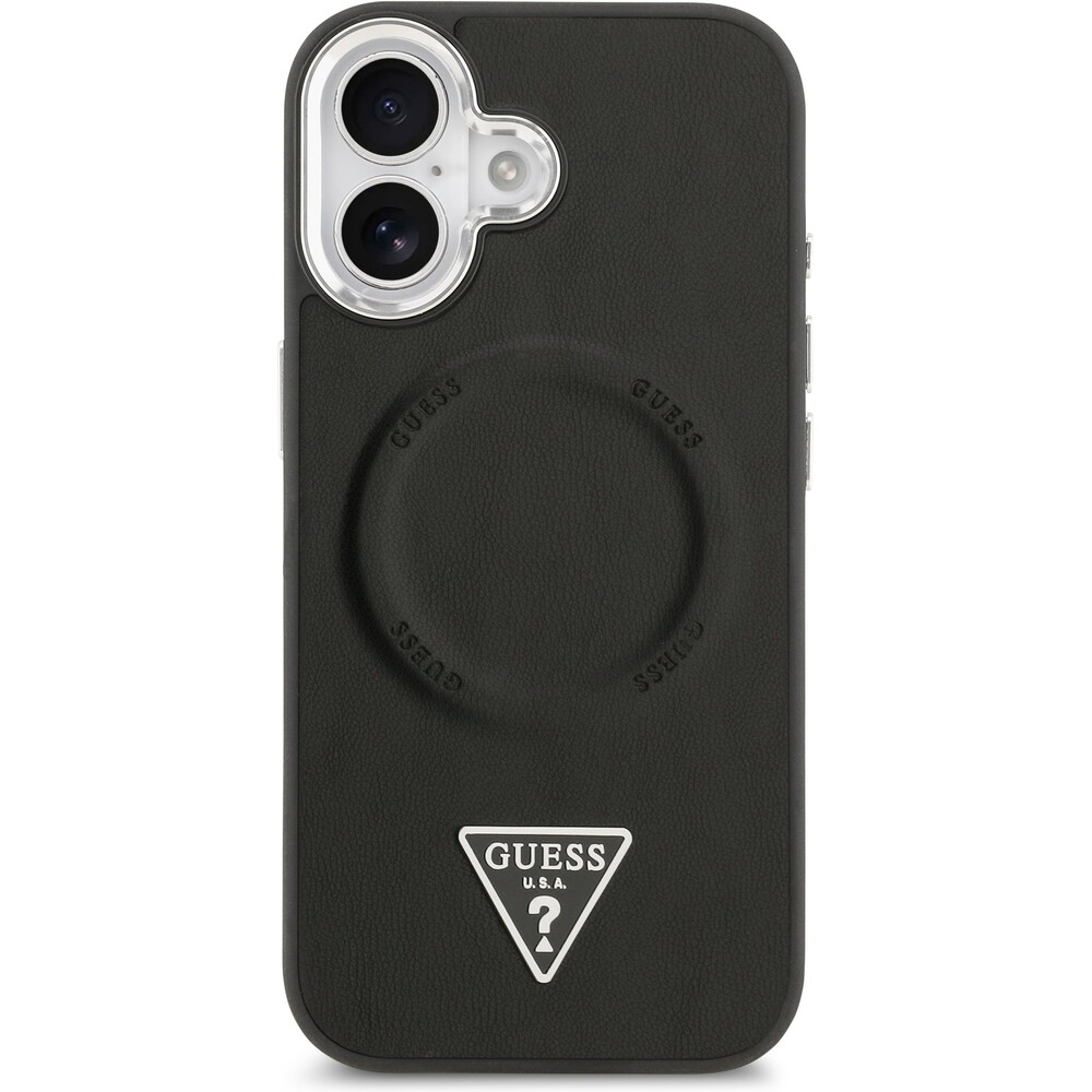Guess-PU-Leather-Triangle-Logo-MagSafe-kryt-iPhone-17-cerny
