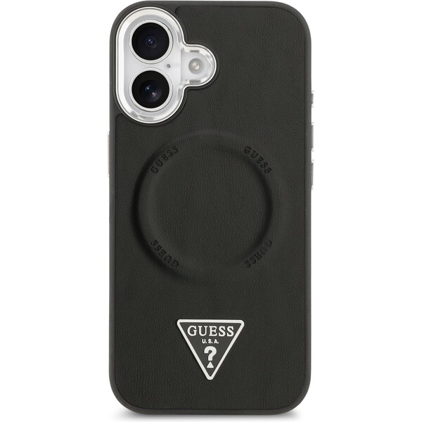 Guess-PU-Leather-Triangle-Logo-MagSafe-kryt-iPhone-17-cerny