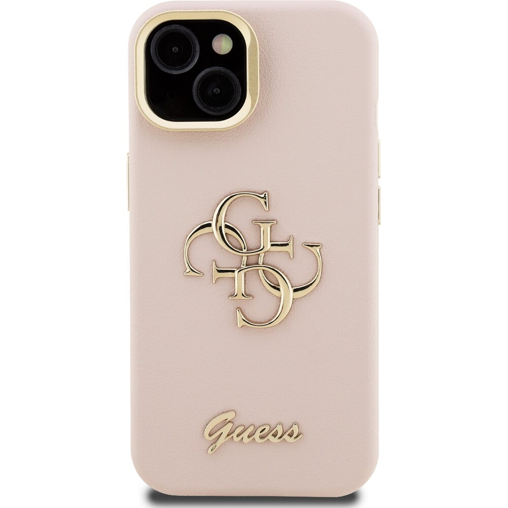 Guess-PU-Grained-4G-Logo-Stand-Camera-Frame-kryt-iPhone-15-ruzovy