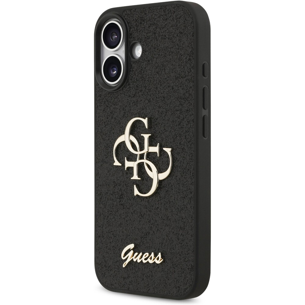 Guess-PU-Fixed-Glitter-4G-Metal-Logo-kryt-iPhone-17-cerny