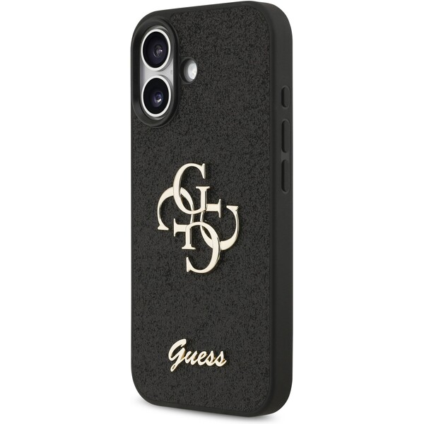 Guess-PU-Fixed-Glitter-4G-Metal-Logo-kryt-iPhone-17-cerny