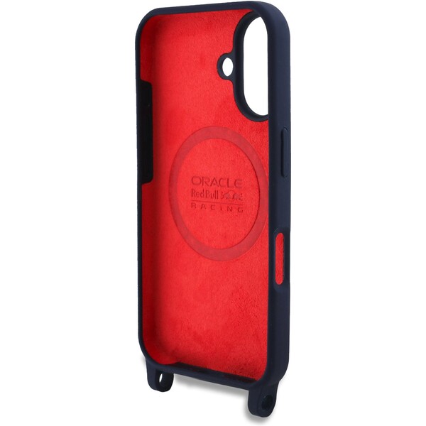 Oracle-Red-Bull-Racing-Silicone-Vertical-Logo-MagSafe-zadni-kryt-Crossbody-popruh-iPhone-16-modry