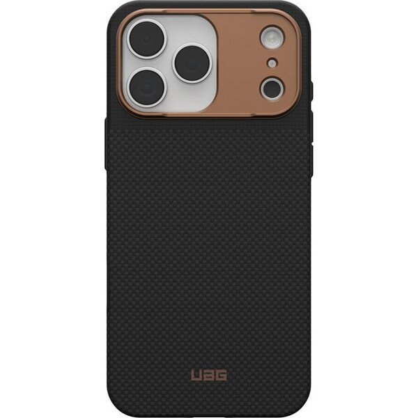 UAG-Fibr-Armr-MagSafe-kryt-iPhone-17-Pro-Max-kevlar-cerny-bronzovy
