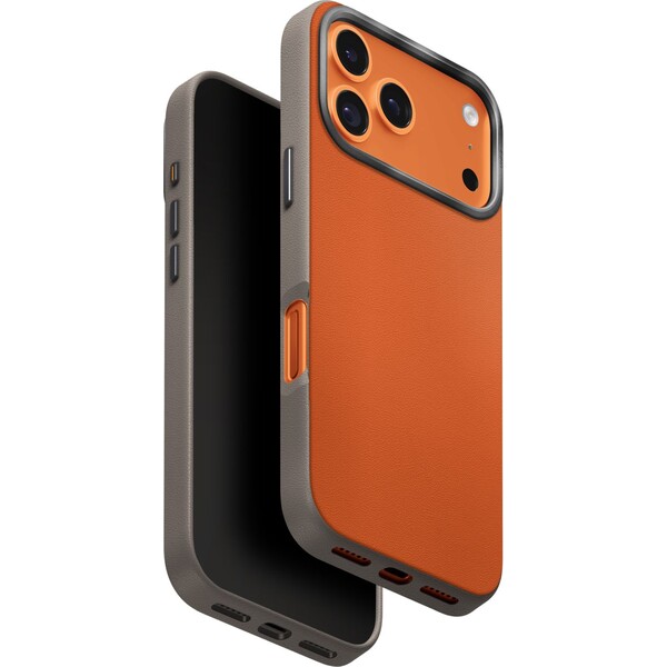 UNIQ-Lyden-DS-Premium-Leatherette-MagClick-MagSafe-kryt-iPhone-17-Pro-Flame-Orange