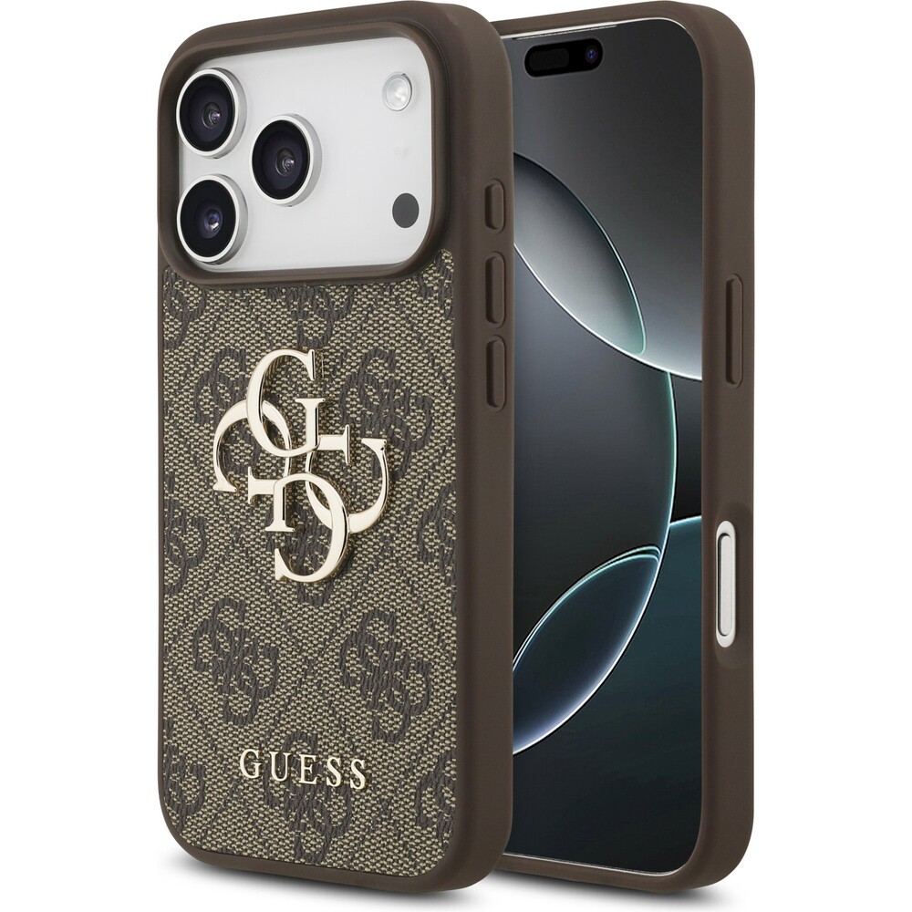 Guess-PU-4G-Metal-Logo-kryt-iPhone-17-Pro-hnedy