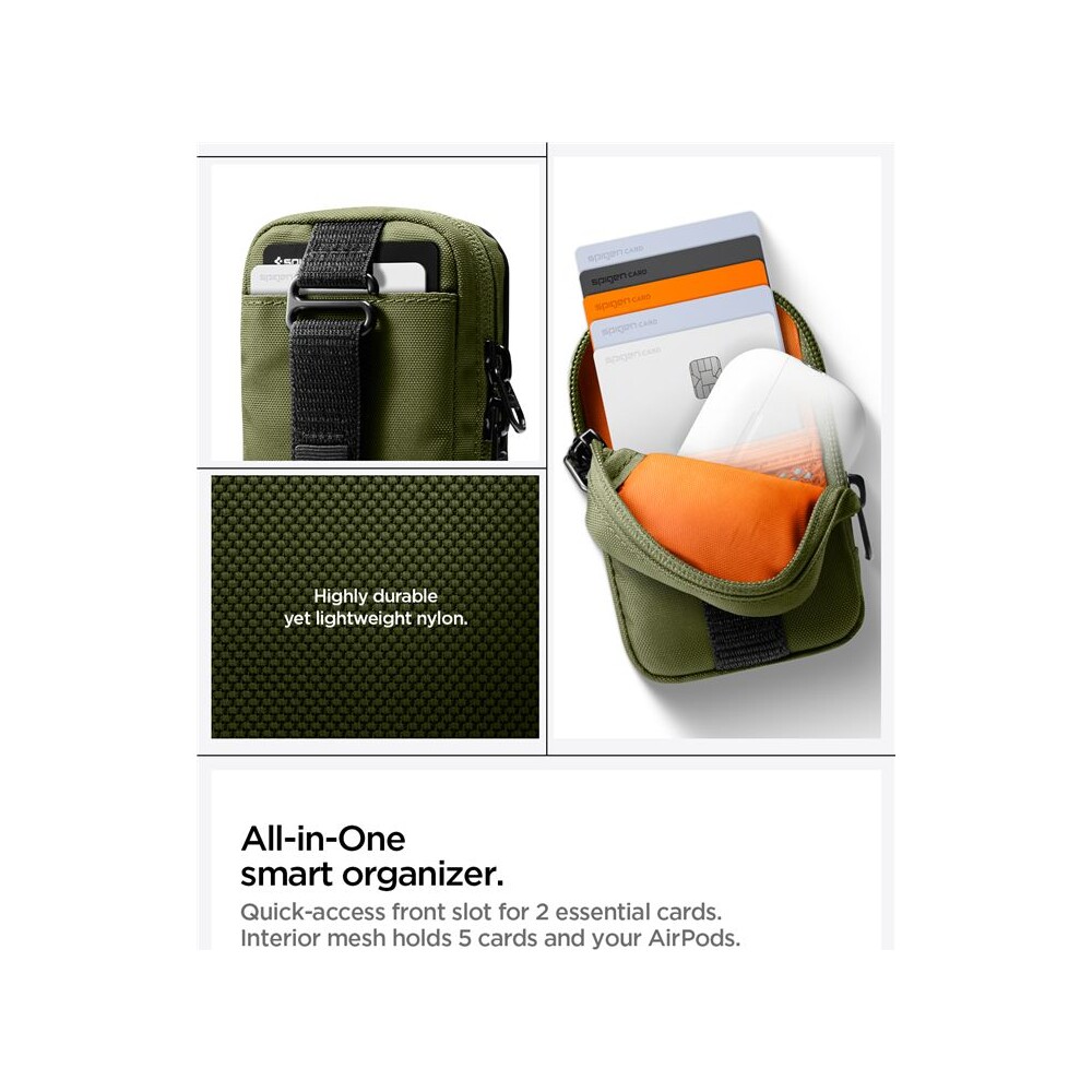 Spigen-Portable-Organizer-Pouch-TintapZip-MagSafe-organizer-olivove-zeleny