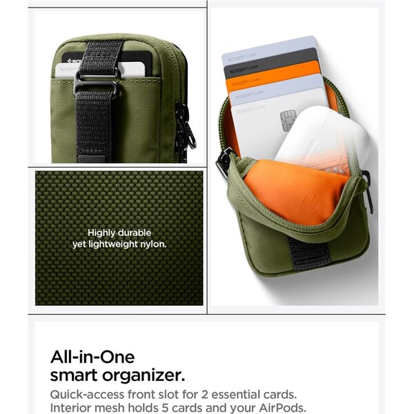 Spigen-Portable-Organizer-Pouch-TintapZip-MagSafe-organizer-olivove-zeleny