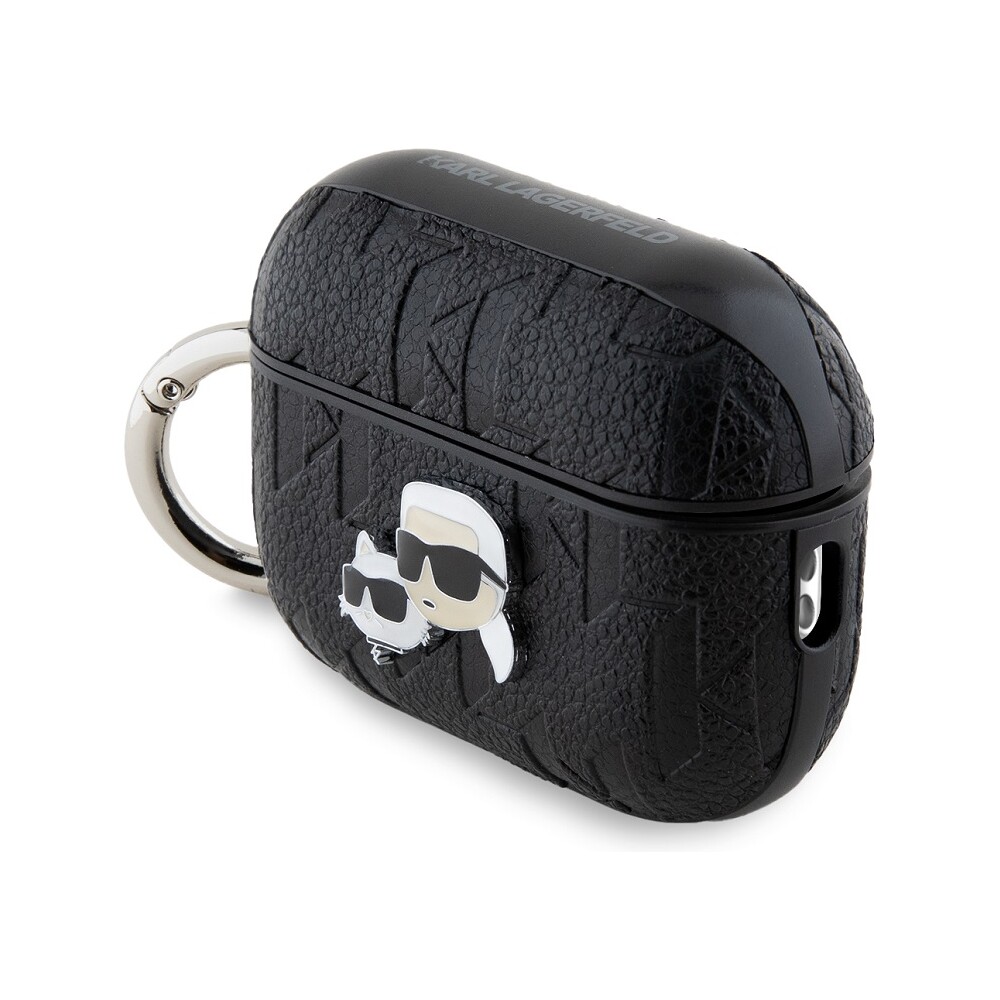 Karl-Lagerfeld-PU-Embossed-Karl-and-Choupette-Heads-pouzdro-AirPods-Pro-2-cerne