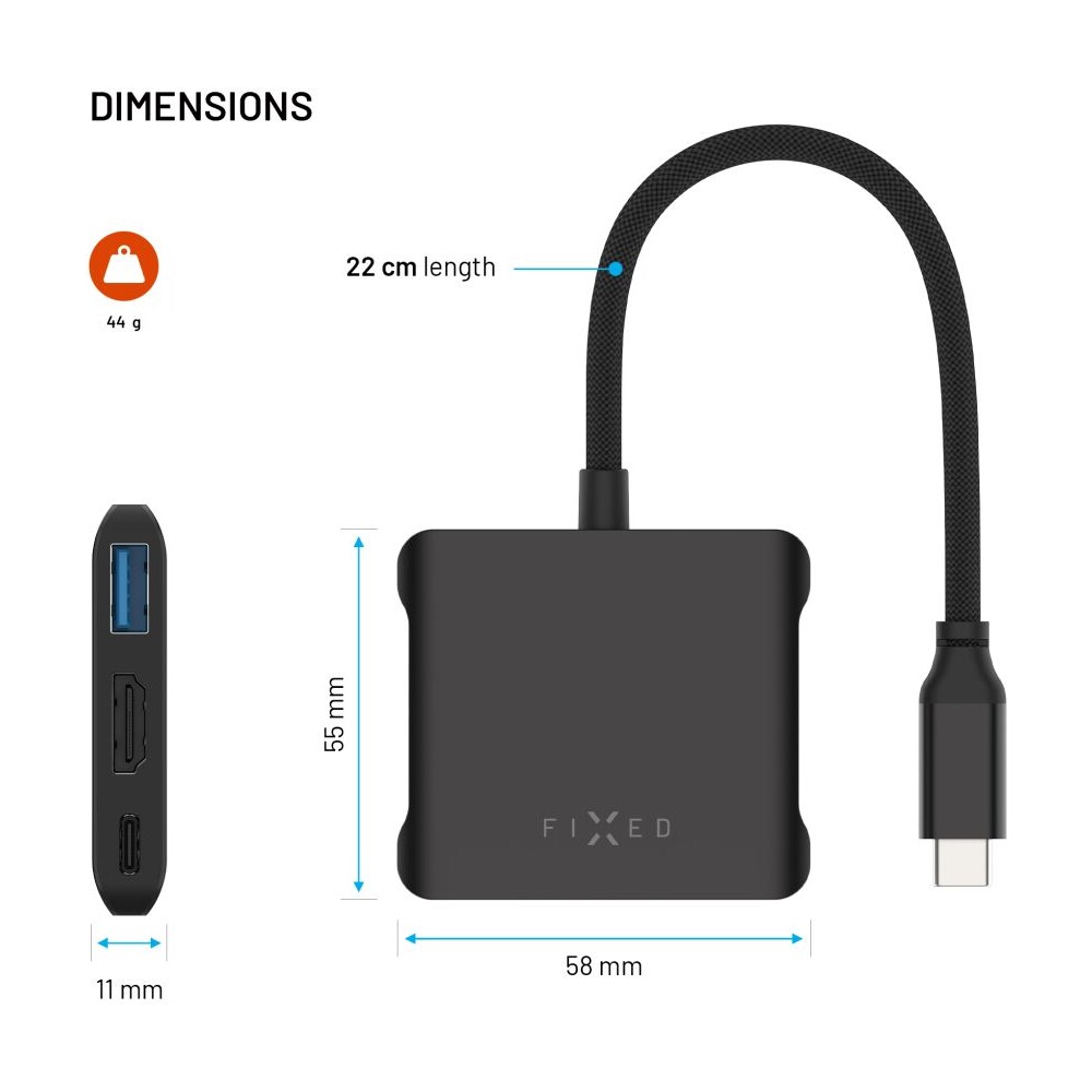 FIXED-HUB-Quadri-hlinikovy-USB-C-hub-pro-notebooky-140W-PD-3-1-vesmirne-cerny