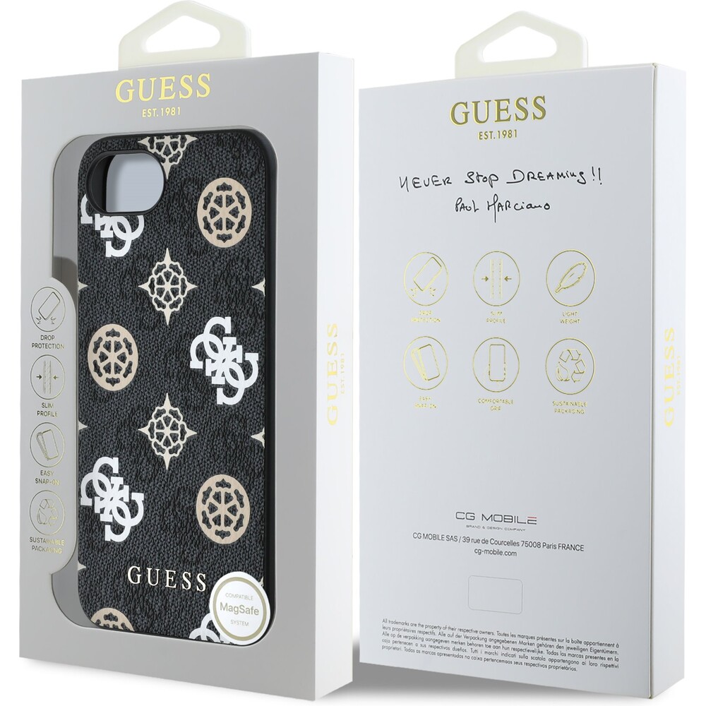Guess-PU-4G-Peony-MagSafe-kryt-iPhone-17e-16e-cerny
