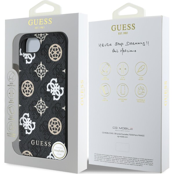 Guess-PU-4G-Peony-MagSafe-kryt-iPhone-17e-16e-cerny