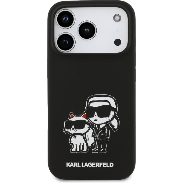 Karl-Lagerfeld-Liquid-Silicone-K-CH-Sketch-MagSafe-kryt-iPhone-17-Pro-cerny