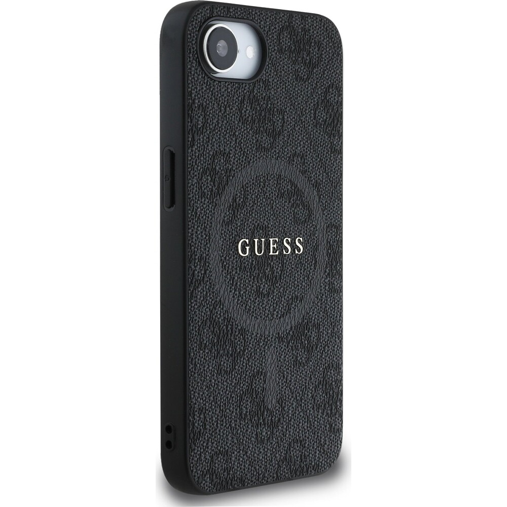 Guess-PU-Leather-4G-Colored-Ring-MagSafe-kryt-iPhone-17e-16e-cerny
