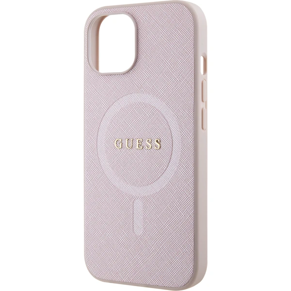 Guess PU Saffiano MagSafe kryt iPhone 15 růžový - Pouzdra - Obrázek 8092000N01