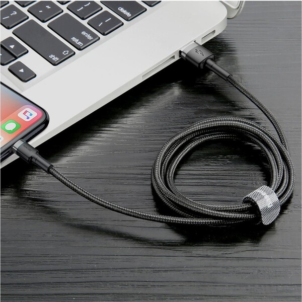 Baseus-Cafule-USB-A-Lightning-napajeci-kabel-2m-cerny