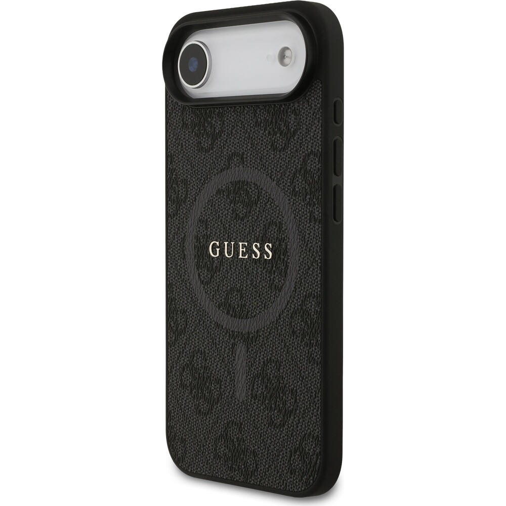 Guess-PU-Leather-4G-Colored-Ring-MagSafe-Zadni-Kryt-pro-iPhone-Air-cerny