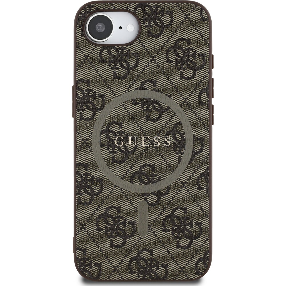 Guess-PU-Leather-4G-Colored-Ring-MagSafe-kryt-iPhone-17e-16e-hnedy