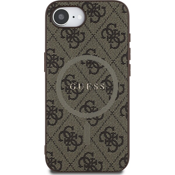 Guess-PU-Leather-4G-Colored-Ring-MagSafe-kryt-iPhone-17e-16e-hnedy