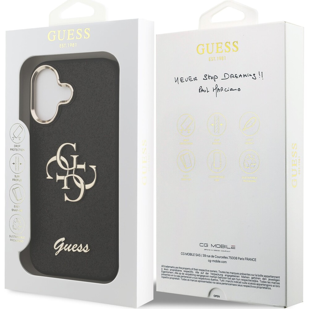 Guess-PU-Fixed-Glitter-4G-Metal-Frame-kryt-iPhone-17-cerny