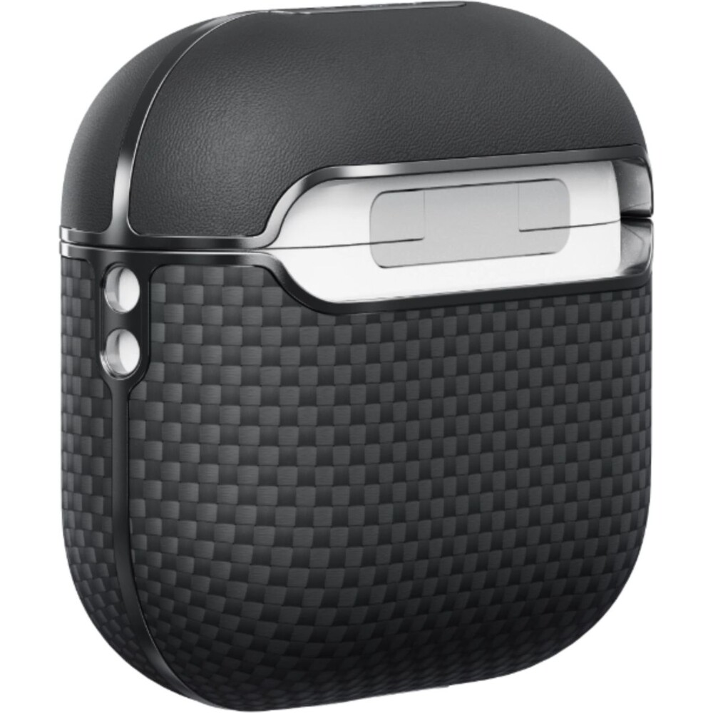 Pitaka-Aramid-Fiber-pouzdro-Apple-AirPods-4-black-grey