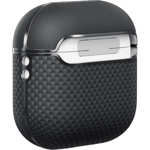 Pitaka-Aramid-Fiber-pouzdro-Apple-AirPods-4-black-grey