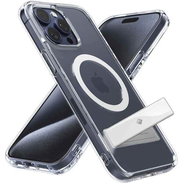 Spigen-Caseology-Capella-kryt-se-stojankem-s-MagFit-iPhone-15-Pro-ciry-bily