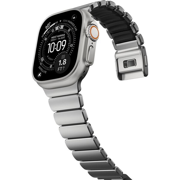 Nomad-Stratos-Band-FKM-reminek-Apple-Watch-45-46-49mm-Natural-Titanium-Black