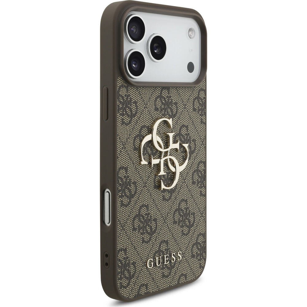 Guess-PU-4G-Metal-Logo-kryt-iPhone-17-Pro-Max-hnedy
