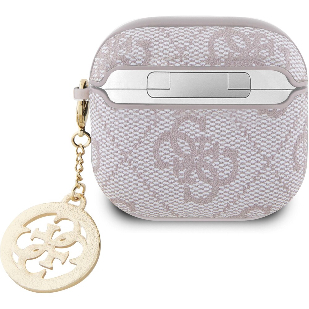 Guess-4G-Script-PC-PU-Charm-pouzdro-AirPods-4-ruzove